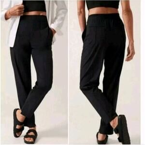 ATHLETA‎ Brooklyn Ankle Pant Size 14 Navy Blue Travel Athleisure Stretch NEW NWT